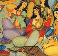Farhang culture has always been the focal point of Iranian civilization. Painting of Persian women musicians from Hasht-Behesht Palace ("Palace of the 8 heavens.")